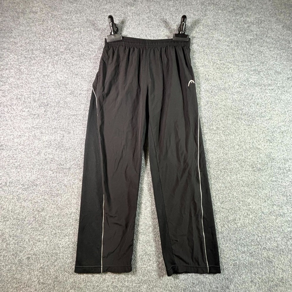 HEAD Mens Black Fleece Lined Straight Leg Running Performance Sweatpants L